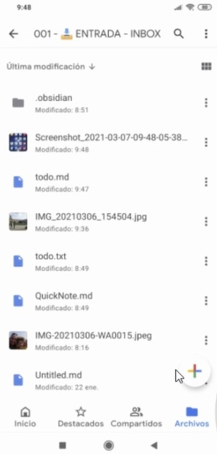 Bandeja de entrada desde Google Drive - GTD