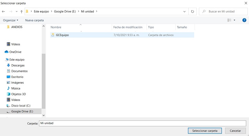 Unidad Google Drive - Trabajo en equipo con Obsidian
