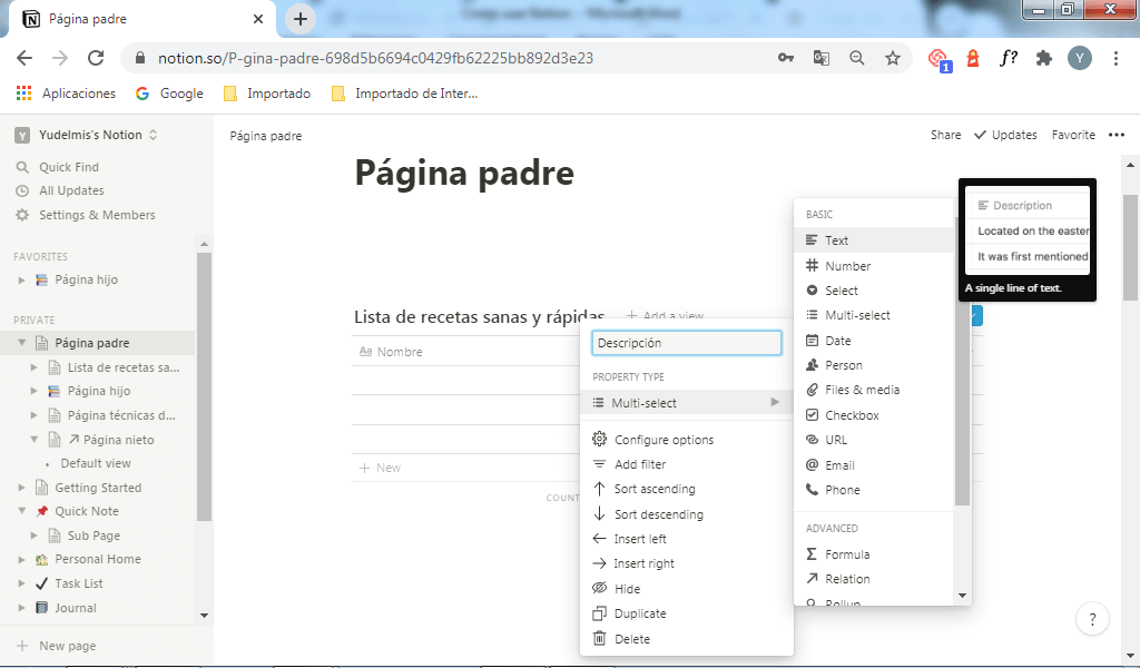 Editar nombre al campo 2 de la tabla