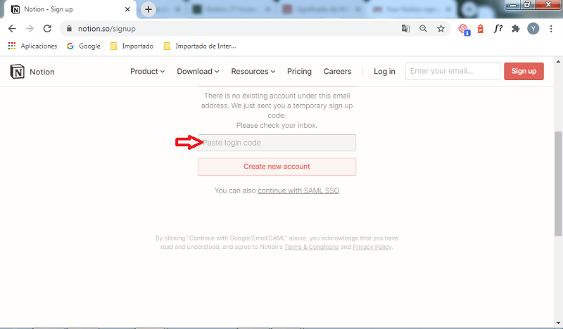 Como usar Notion: código de registro