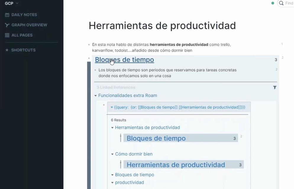Previsualización notas ajenas Roam Research
