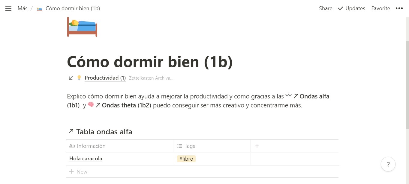 Vista previa de la tabla ondas alfa