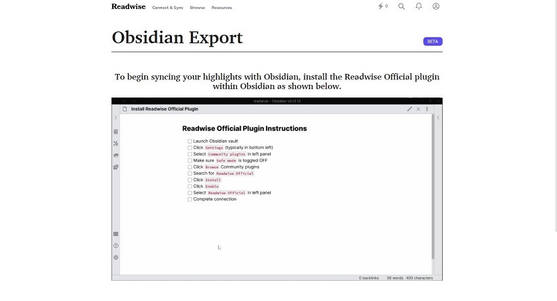 Instrucciones para instalar en Obsidian el Plugin Readwise Official