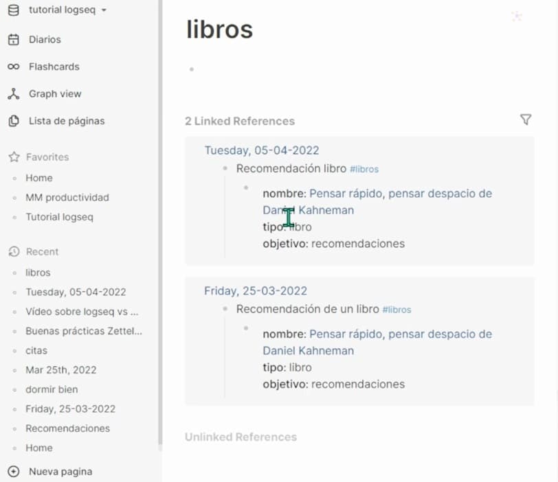 Tutorial Logseq en español - Nota Libros